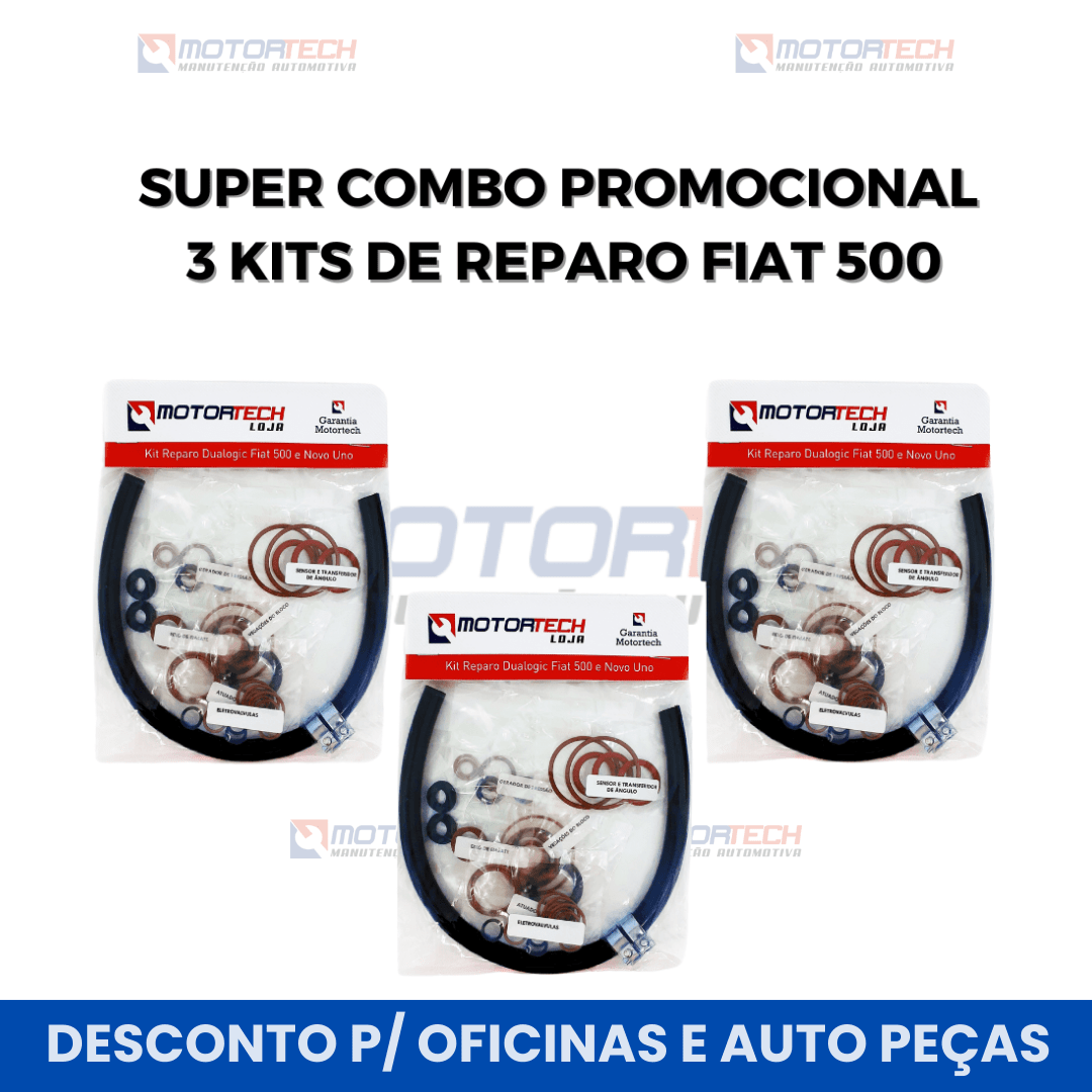super combo promocional  3 kits de reparo fiat 500