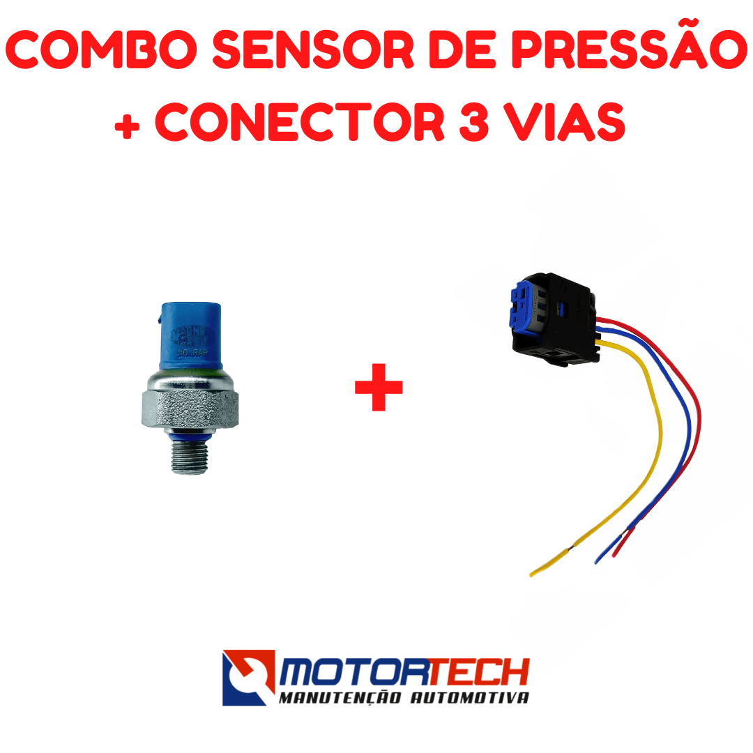 COMBO SENSOR DE PRESSÃO + CONECTOR 3 VIAS (SENSOR AZUL)