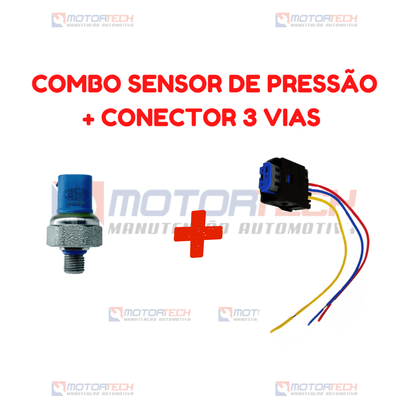 COMBO SENSOR DE PRESSÃO + CONECTOR 3 VIAS (SENSOR AZUL)