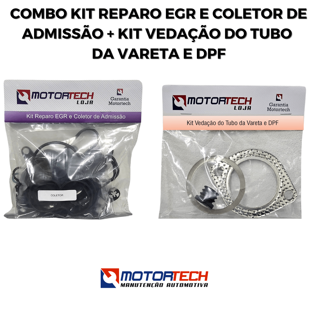 combo kit de reparo egr e coletor de admissão + kit vedação do tubo da vareta e dpf