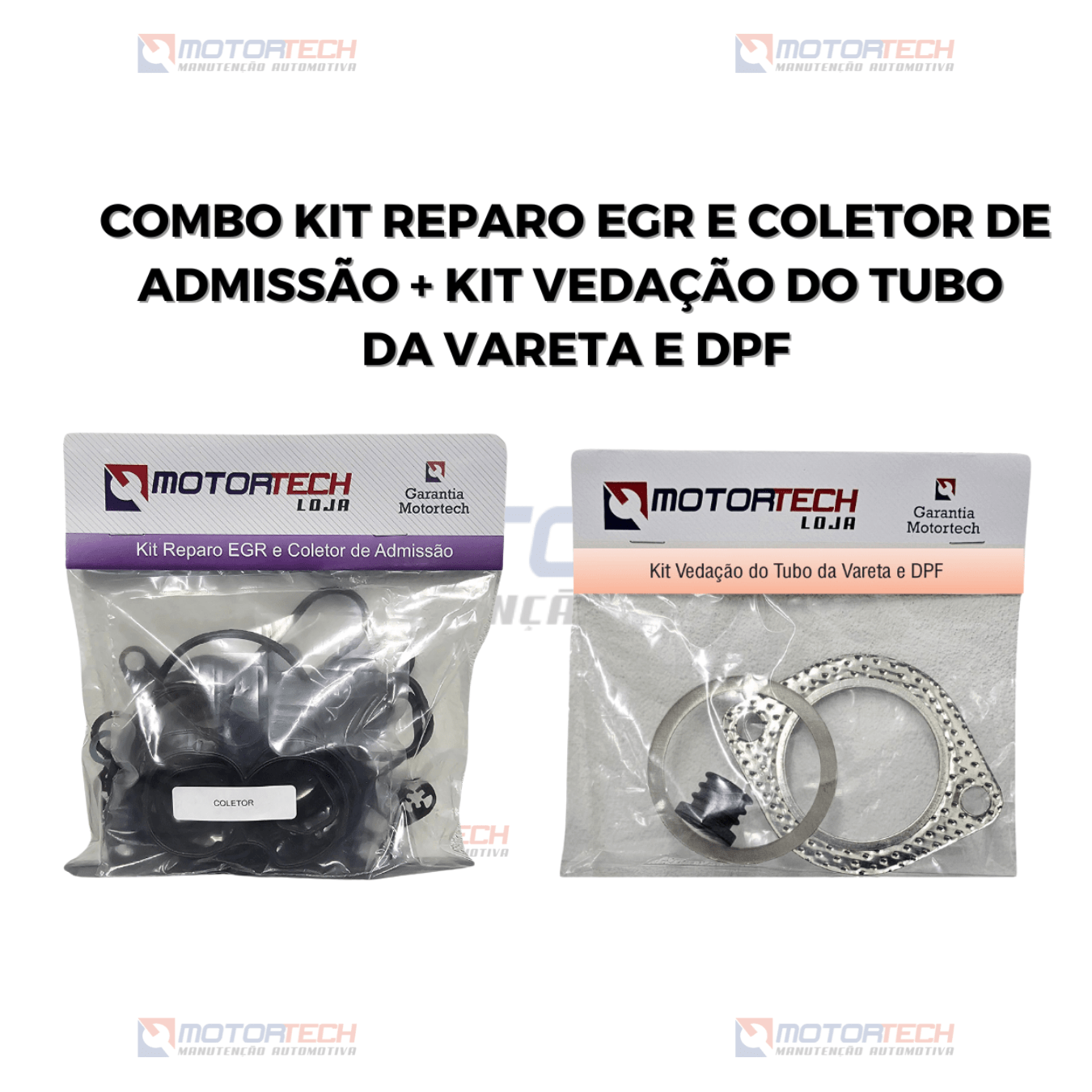 combo kit de reparo egr e coletor de admissão + kit vedação do tubo da vareta e dpf
