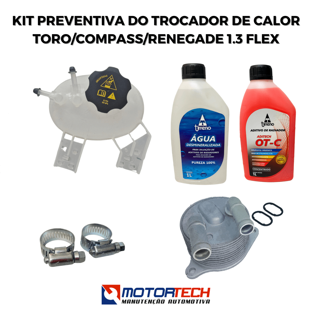 KIT PREVENTIVA DO TROCADOR DE CALOR TORO/ COMPASS/ RENEGADE 1.3 FLEX 