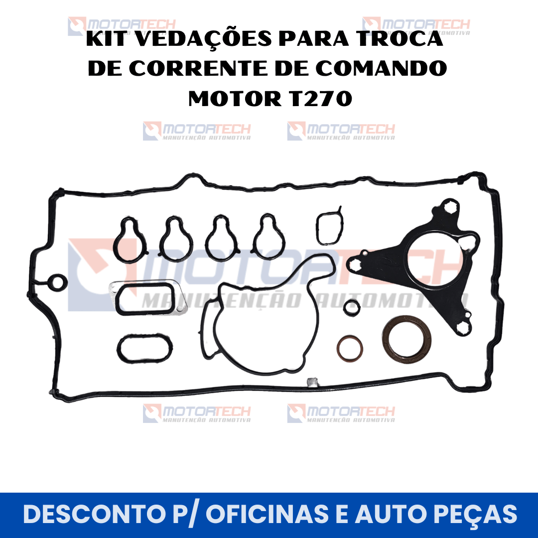 KIT VEDAÇÕES PARA TROCA DE CORRENTE DE COMANDO MOTOR T270