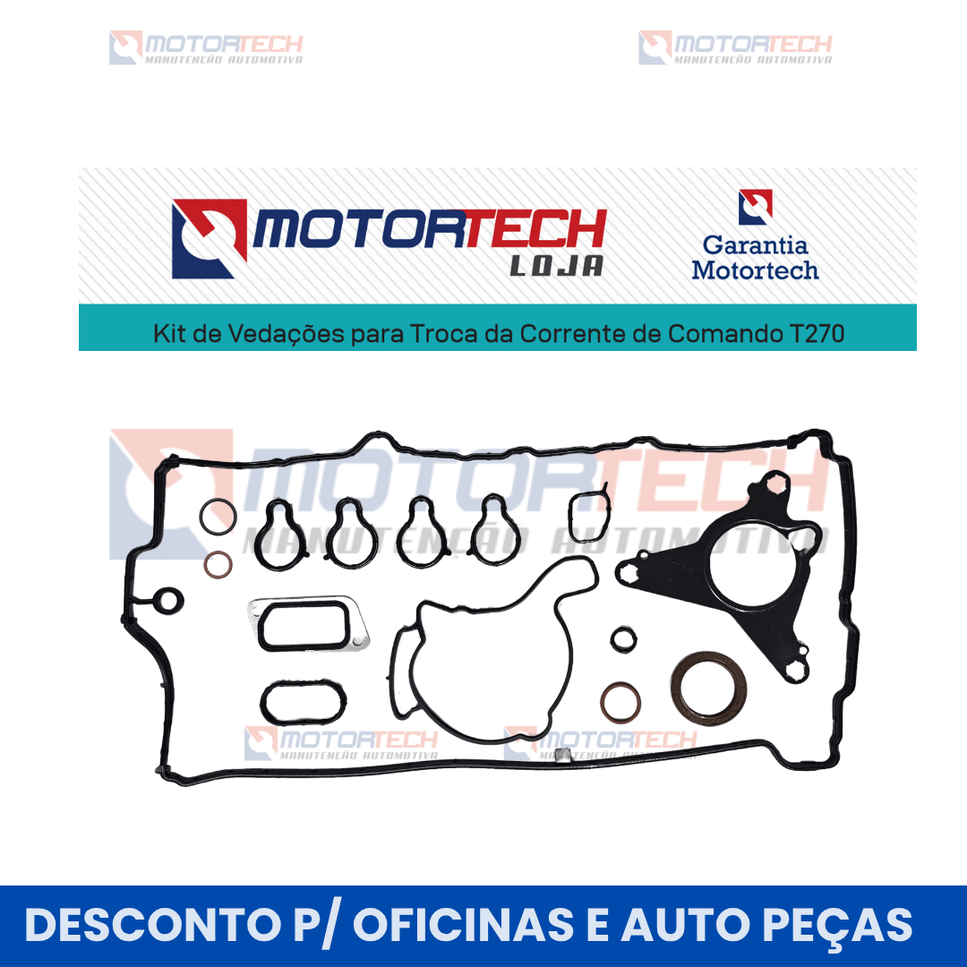 KIT VEDAÇÕES PARA TROCA DE CORRENTE DE COMANDO MOTOR T270