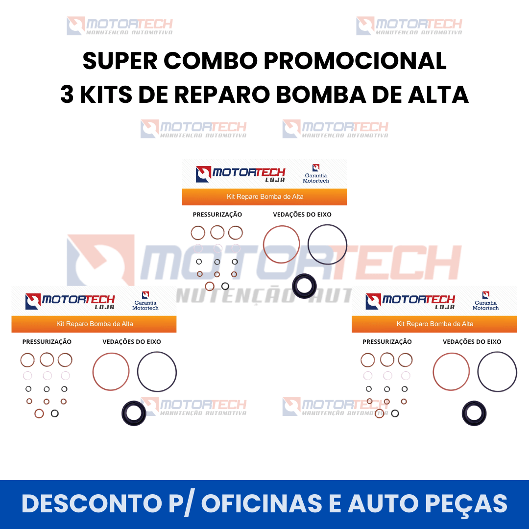 SUPER COMBO PROMOCIONAL 3 KITS DE REPARO BOMBA DE ALTA