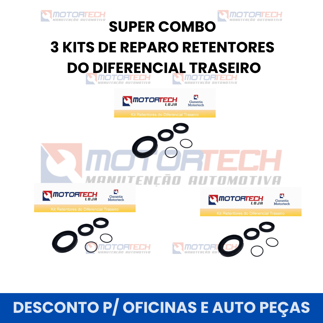 SUPER COMBO PROMOCIONAL 3 KITS DE REPARO RETENTORES DO DIFERENCIAL TRASEIRO