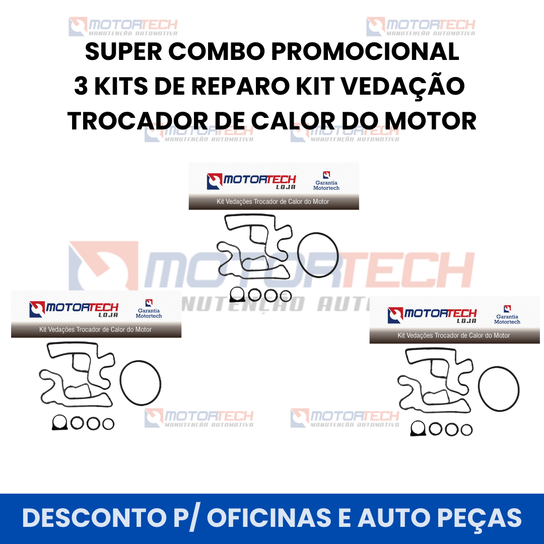 SUPER COMBO PROMOCIONAL 3 KITS DE REPARO VEDAÇÃO TROCADOR DE CALOR DO MOTOR 2.0 DIESEL