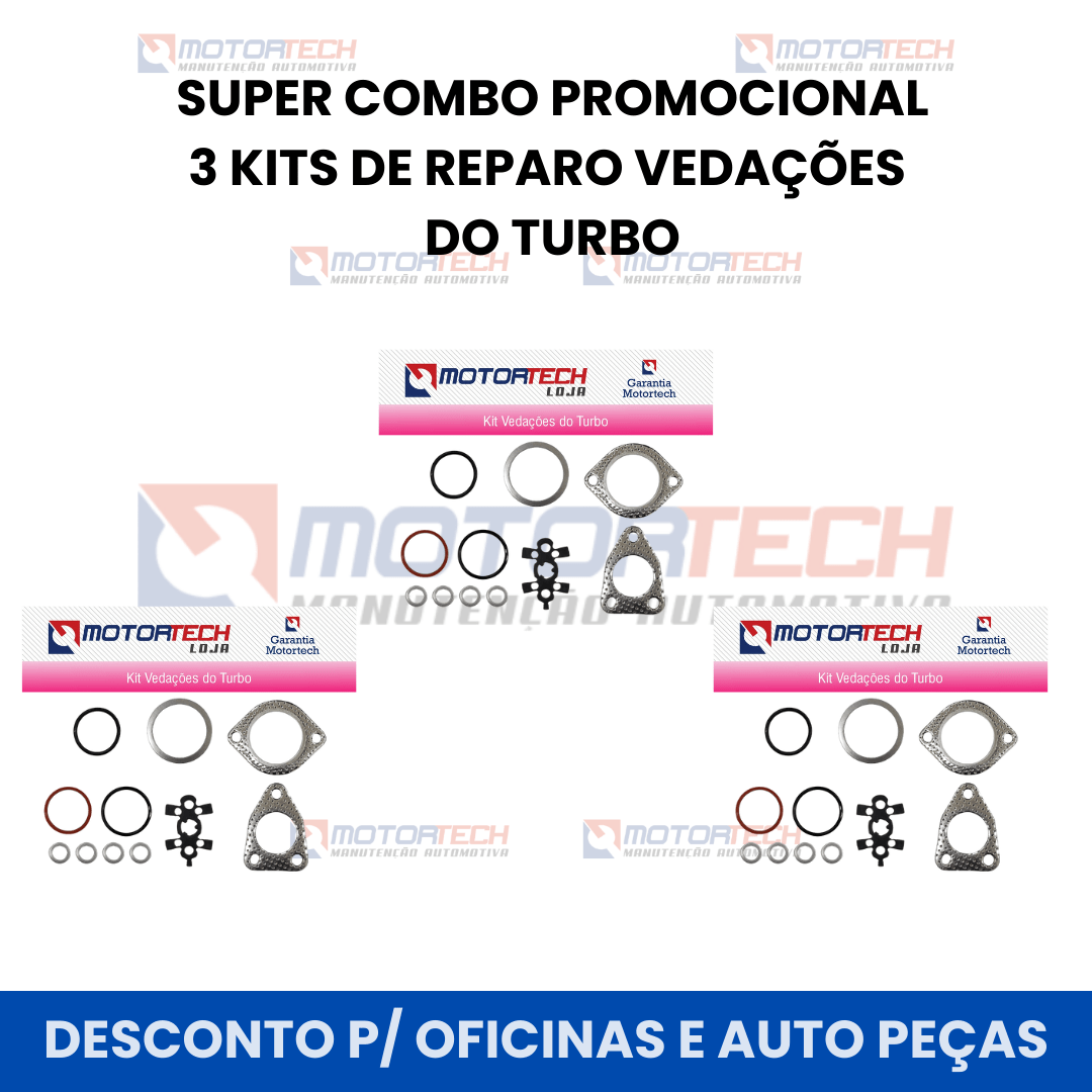 SUPER COMBO PROMOCIONAL 3 KITS DE REPARO VEDAÇÕES DO TURBO
