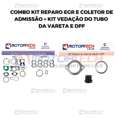 combo kit de reparo egr e coletor de admissão + kit vedação do tubo da vareta e dpf