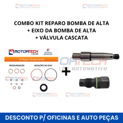 COMBO KIT REPARO BOMBA DE ALTA + EIXO DA BOMBA DE ALTA +VÁLVULA CASCATA