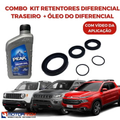 COMBO KIT RETENTORES DO DIFERENCIAL TRASEIRO + ÓLEO DO DIFERENCIAL 