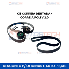 KIT CORREIA DENTADA + CORREIA POLI V 2.0 DIESEL