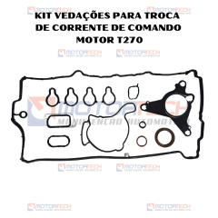 KIT VEDAÇÕES PARA TROCA DE CORRENTE DE COMANDO MOTOR T270
